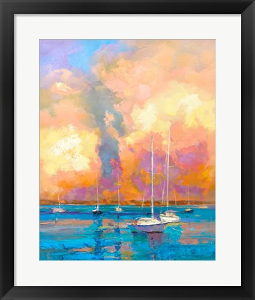 Framed Evening On The Bay Print