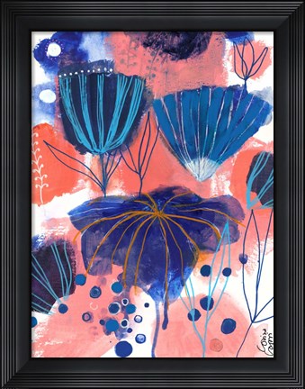 Framed Blumen Blues Print