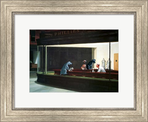 Framed Hopper Night Hounds Print
