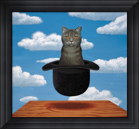 Framed Magritte Cat Print