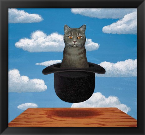 Framed Magritte Cat Print