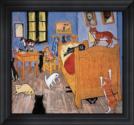 Framed Van Gogh Arles Cat Print