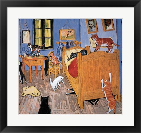 Framed Van Gogh Arles Cat Print