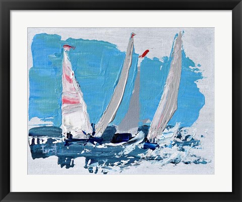 Framed Candy Stripe Regatta Print