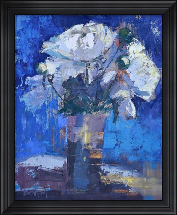 Framed White Peonies Print