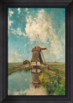 Framed Windmill on a Polder Waterway, c. 1889 Print