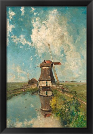 Framed Windmill on a Polder Waterway, c. 1889 Print