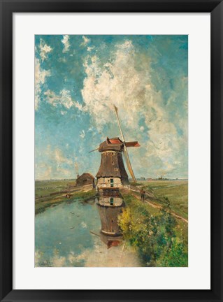 Framed Windmill on a Polder Waterway, c. 1889 Print