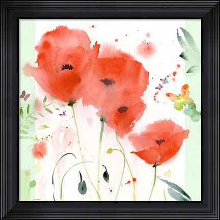 Framed Poppies Chinoise Print