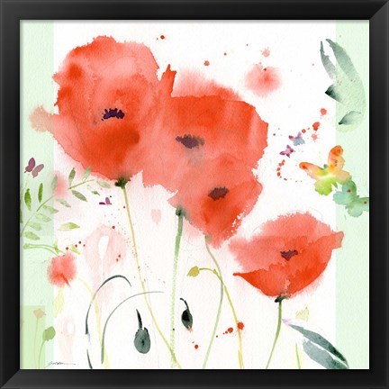 Framed Poppies Chinoise Print