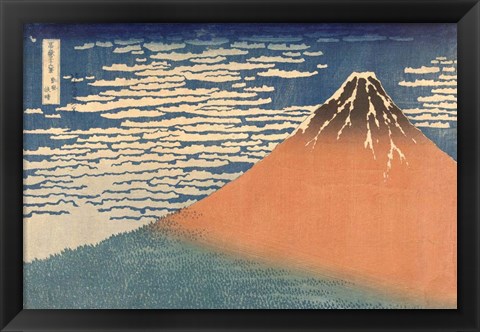 Framed Fine Wind, Clear Morning (Gaifu Kaisei), 1832 Print