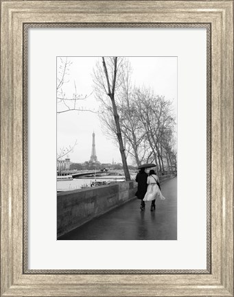 Framed Paris In The Rain I Love Print