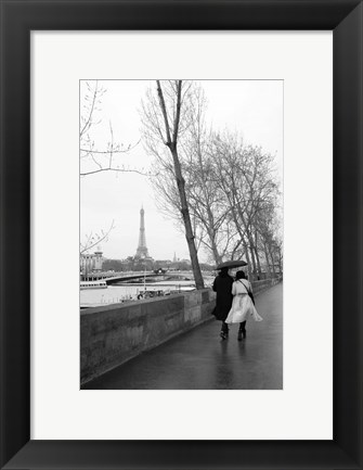 Framed Paris In The Rain I Love Print