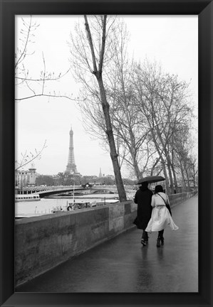 Framed Paris In The Rain I Love Print