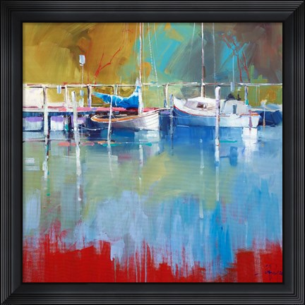Framed Masts at Metung Print