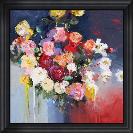 Framed White Flowers Print