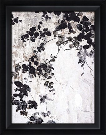 Framed Black Leaves Print
