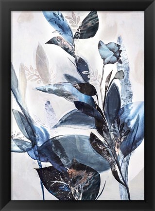 Framed Blue Leaves Print