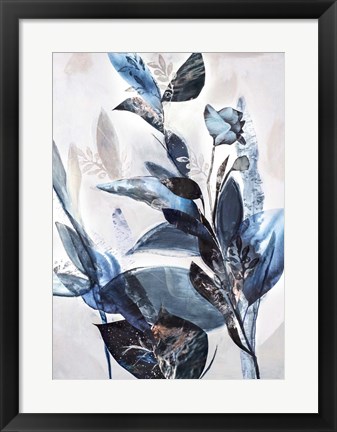 Framed Blue Leaves Print