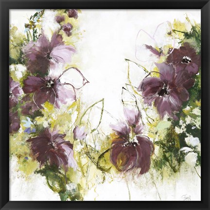 Framed Flower Blush 1 Print