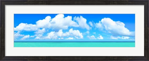 Framed White Aqua Print