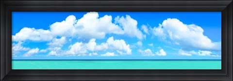 Framed White Aqua Print