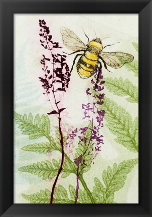 Framed Bees Amongst the Liriope Print