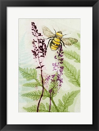 Framed Bees Amongst the Liriope Print