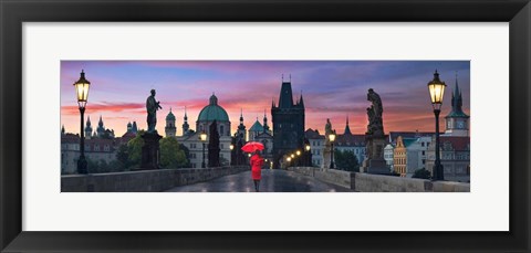 Framed Dawn at Charles Bridge Print