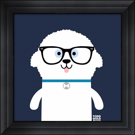 Framed Bow Wow Bichon Frise Print