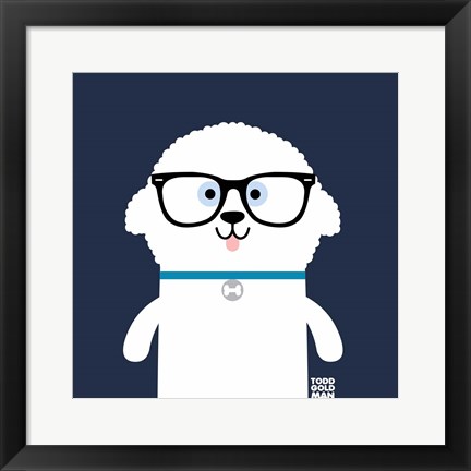 Framed Bow Wow Bichon Frise Print