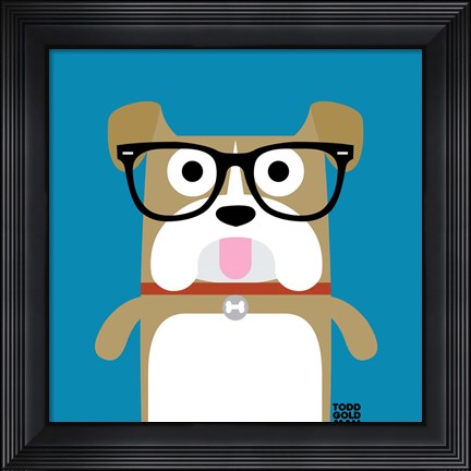 Framed Bow Wow Bulldog Print