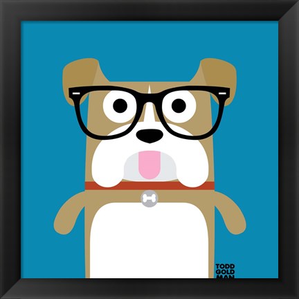 Framed Bow Wow Bulldog Print