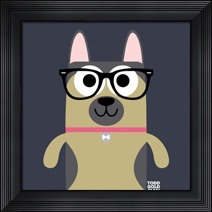 Framed Bow Wow German Shepherd Print