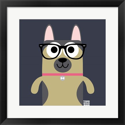 Framed Bow Wow German Shepherd Print