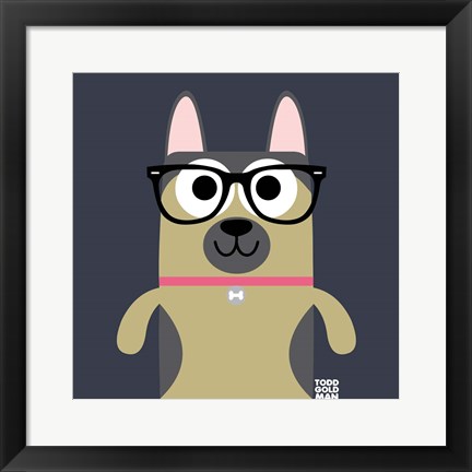 Framed Bow Wow German Shepherd Print