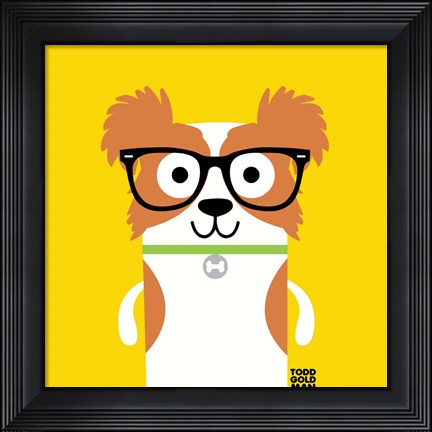 Framed Bow Wow Papillon Print