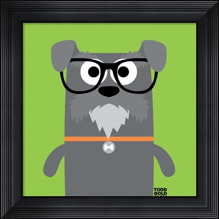 Framed Bow Wow Schnauzer Print