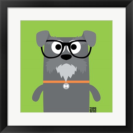 Framed Bow Wow Schnauzer Print