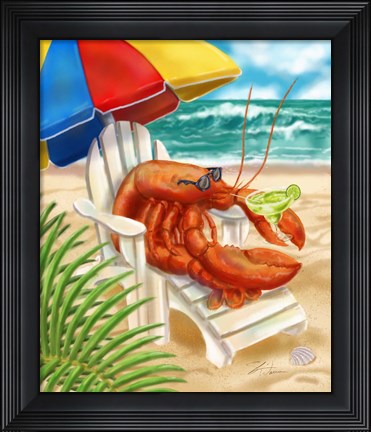 Framed Beach Friends - Lobster Print