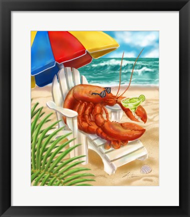 Framed Beach Friends - Lobster Print