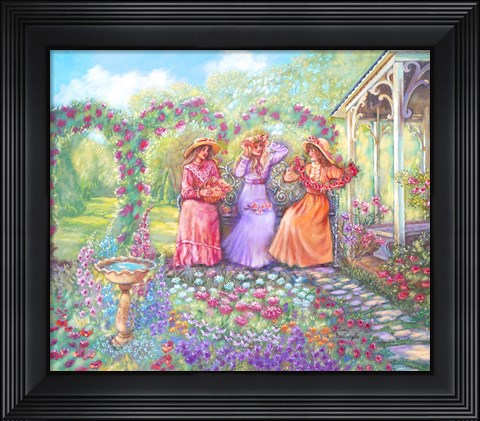 Framed Flower Garlands Print
