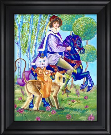 Framed White Cat Print