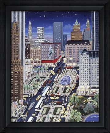 Framed Looking Down Fifth Avenue Print
