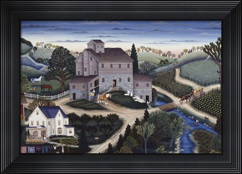 Framed Springwell Mill In Summer Print