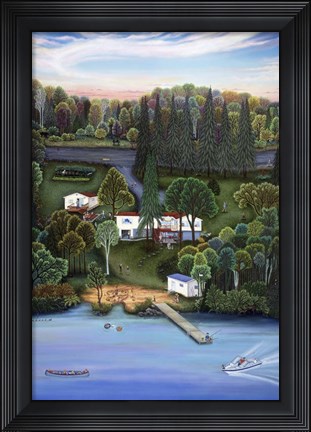 Framed Summer At The Lake Print