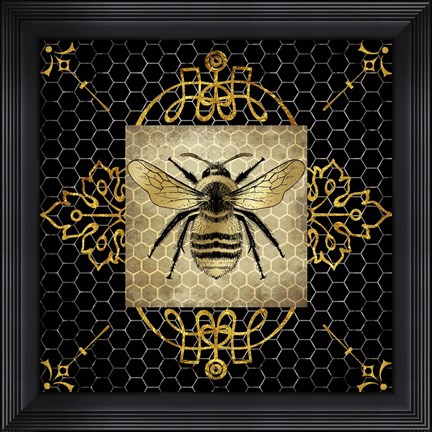 Framed Golden Honey Bee 1 Print