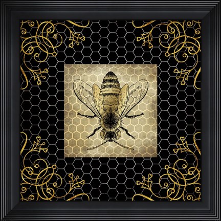 Framed Golden Honey Bee 2 Print