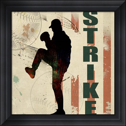 Framed Baseball Urban Art 2 Print