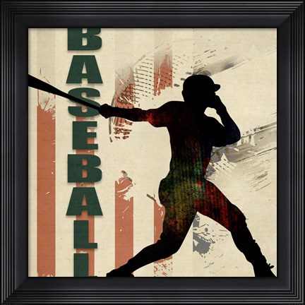 Framed Baseball Urban Art Print